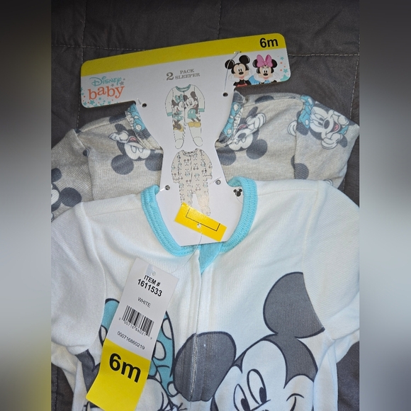 Disney Baby Girl Mickey and Minnie One Pice Pijamas Set Of 2 Size 6months - Picture 2 of 3